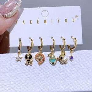 Nightmare Before Christmas Gold Huggie Hoop Earrings